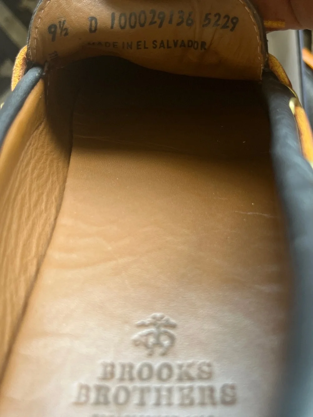 Brooks Brothers Driving Loafers Navy Leather Size 9.5